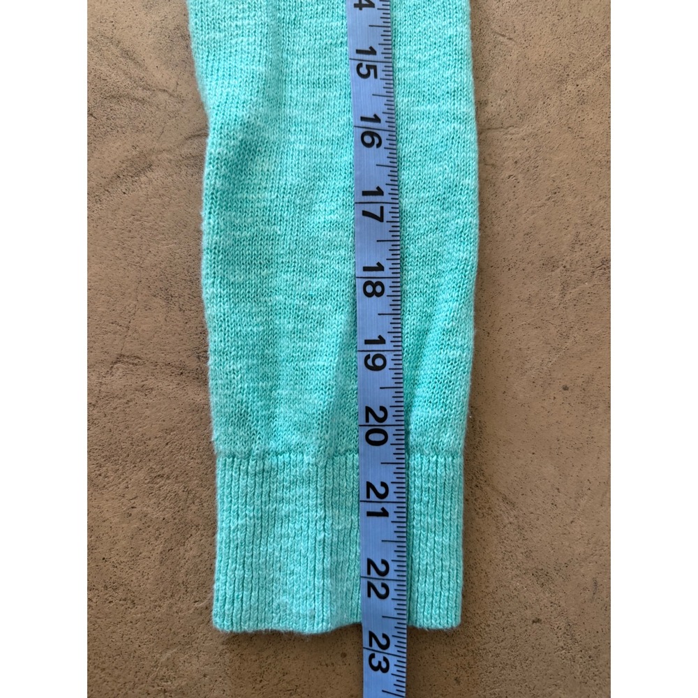 Vineyard Vines Womens Turquoise Cotton Linen Crewneck Sweater Side Piping Small - Picture 12 of 12